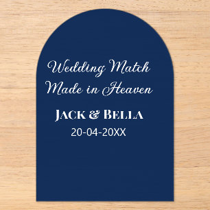Invitations En Acrylique Mariage Match fait au ciel mariage faveurs bleu