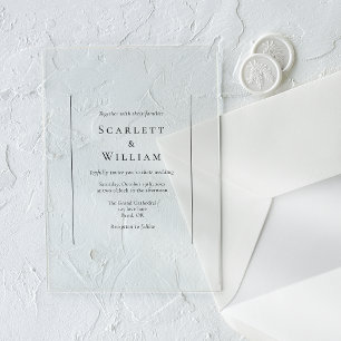 Invitations En Acrylique Mariage minimal traditionnel simple