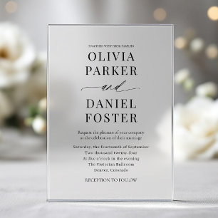 Invitations En Acrylique Mariage minimaliste élégant moderne