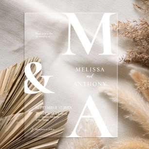 Invitations En Acrylique Mariage Minimaliste Moderne