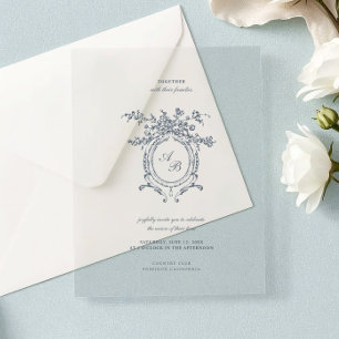Invitations En Acrylique Mariage minimaliste ornement de blason élégant bar