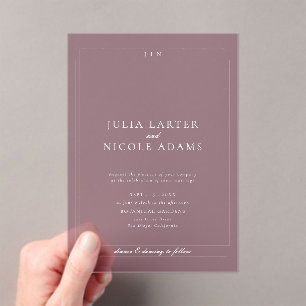 Invitations En Acrylique Mariage minimaliste simple ivoire classique de Bou