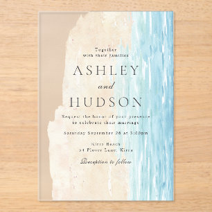 Invitations En Acrylique Mariage moderne All Seasons Beach