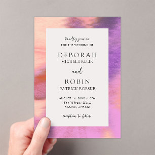 Invitations En Acrylique Mariage Moderne Audacieux Vibrant