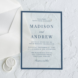 Invitations En Acrylique Mariage moderne aux frontières de la marine