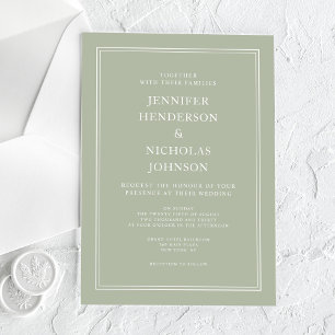 Invitations En Acrylique Mariage Moderne Élégant Formel Vert Sauge