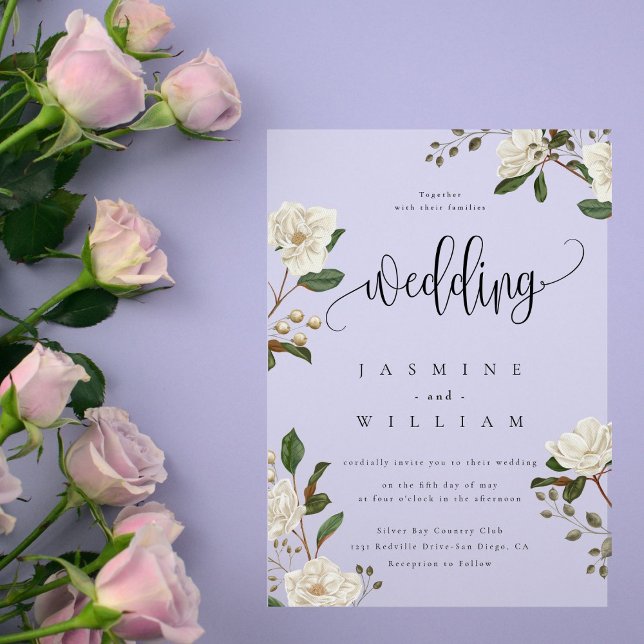 Invitations En Acrylique Mariage moderne Magnolia (Créateur téléchargé)
