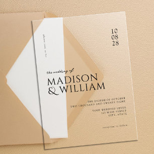 Invitations En Acrylique Mariage moderne simple et chic