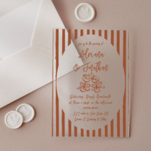 Invitations En Acrylique Mariage peint à la main en terre cuite