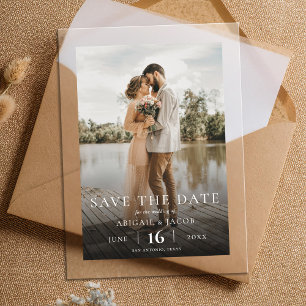 Invitations En Acrylique Mariage photo moderne simple et élégant Enregistre