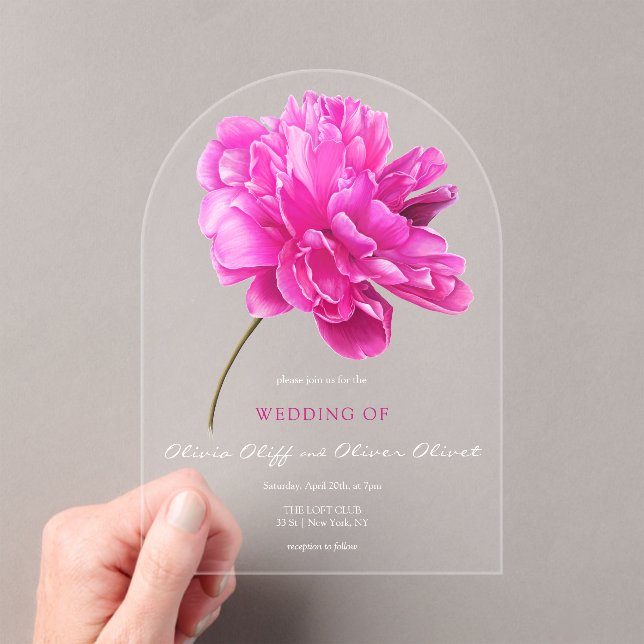 Invitations En Acrylique Mariage Pony rose clair (In situ (ordinateur de poche))