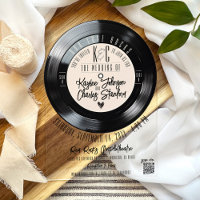 Mariage rétro disque vinyle noir et ivoire