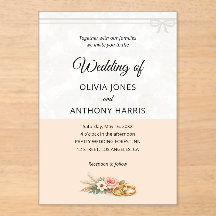 Mariage Romantique Floral Rustique Rose Pâle Éléga