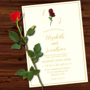 Invitations En Acrylique Mariage Rose d'or ivoire