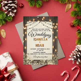 Invitations En Acrylique Mariage rustique avec Fleurs Vintages et Foliage