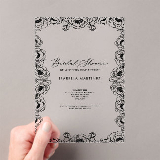 Invitations En Acrylique mariage simple classique moderne douche de mariage