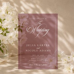 Invitations En Acrylique Mariage simple minimaliste ivoire classique de Bou