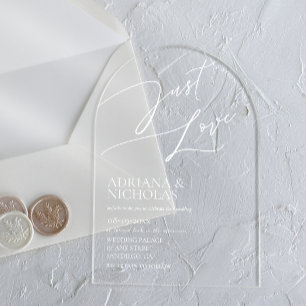 Invitations En Acrylique Mariage simple moderne blanc