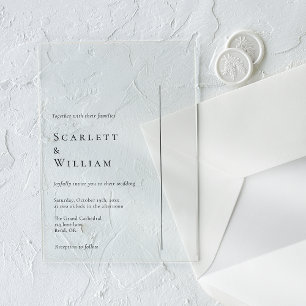 Invitations En Acrylique Mariage simple moderne minimaliste