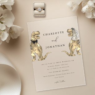 Invitations En Acrylique Mariage sur le thème des dinosaures