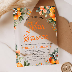 Invitations En Acrylique Mariage Tangerine Orange Citron Fête de Mariée