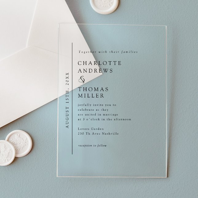 Invitations En Acrylique Mariage tendance élégant (Elegant Trending Wedding Acrylic Invitations.)