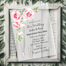 Mariage translucide aux roses roses et diamants