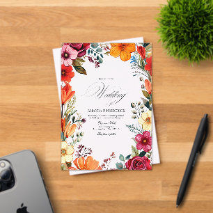 Invitations En Acrylique Mariage Transparent Vibrant Floral Fiesta Mexicain