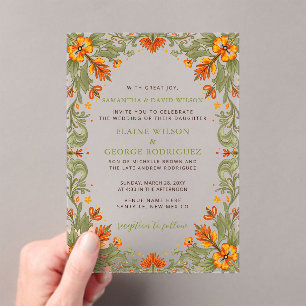 Invitations En Acrylique Mariage vert Talavera Fiesta mexicaine