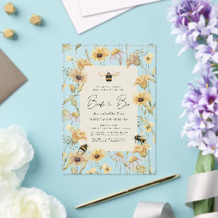 Invitations En Acrylique Mariée à Bee Chamomile & Fête des mariées de margu