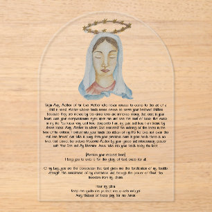 Invitations En Acrylique Mary Undoer of Knots Carte de prière acrylique