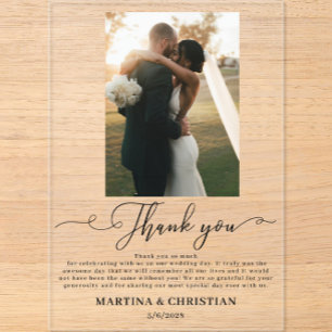 Invitations En Acrylique Merci Mariage photo