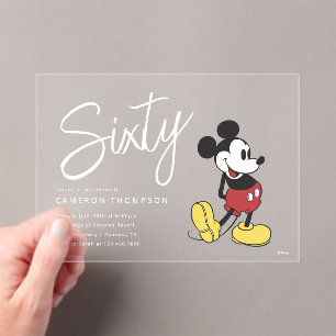 Invitations En Acrylique Mickey Mouse 60e anniversaire