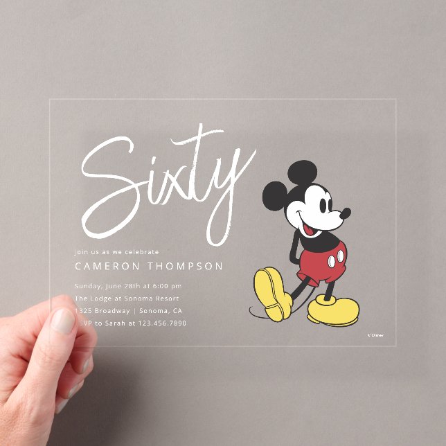 Invitations En Acrylique Mickey Mouse 60e anniversaire (In situ (ordinateur de poche))