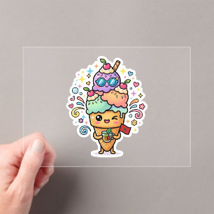 Invitations En Acrylique Mignon Kawaii Marocain Été Thé à la Menthe Glacé B