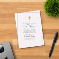 Minimaliste avec Faux Gold Cross Baptismal