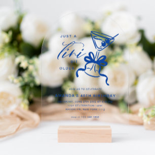 Invitations En Acrylique Minimaliste Martini Chic Arc Bleu Anniversaire