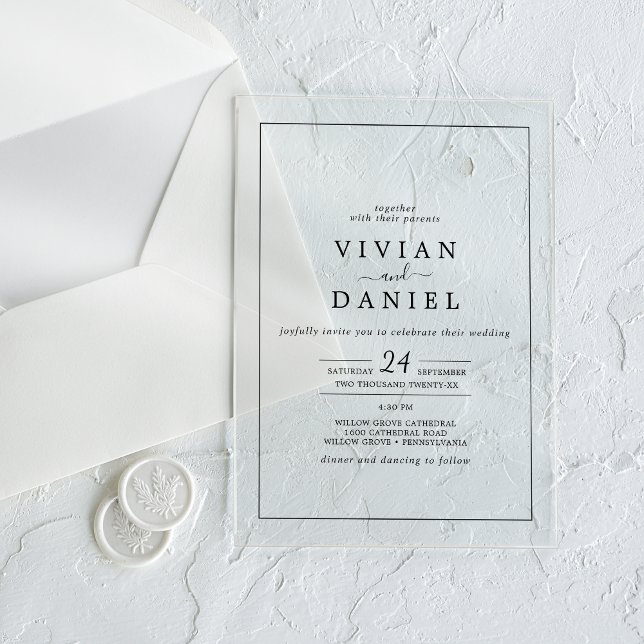 Invitations En Acrylique Minimaliste Rustique Élégant Moderne Simple Mariag (Minimalist Rustic Elegant Modern Simple Wedding Acrylic Invitations)