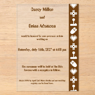 Invitations En Acrylique Mode multijoueur en mariage en acrylique au chocol