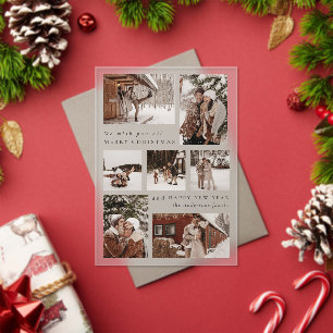 Invitations En Acrylique Modern Festive sept Photo collage Noël