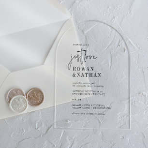 Invitations En Acrylique Moderne Chic Just Love Moderne Arche Unique Mariag