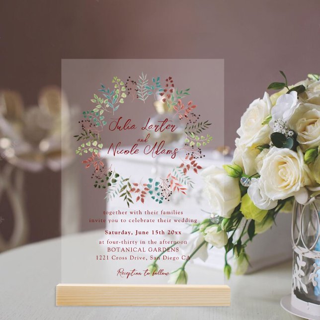 Invitations En Acrylique Moderne Dusty Blue Sea Shell Beach Ocean Mariage (Créateur téléchargé)