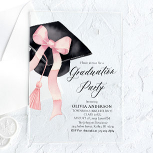 Invitations En Acrylique Moderne Elégant tendance Stylish Bow