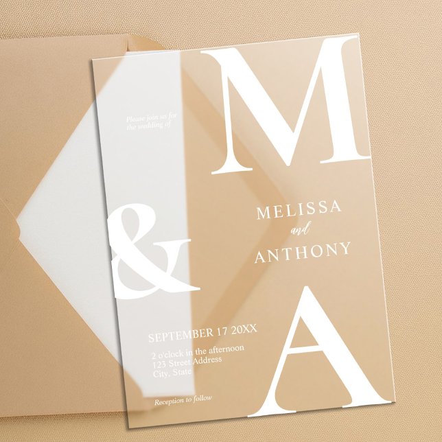 Invitations En Acrylique Moderne minimaliste Mariage givré (Créateur téléchargé)