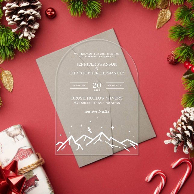 Invitations En Acrylique Montagne blanche (Insitu (vacances))