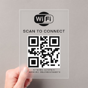 Invitations En Acrylique Mot de passe Wifi   Analyse du code QR pour se con