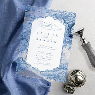 Invitations En Acrylique Motif Chinoiserie d'inspiration porcelaine ID1094