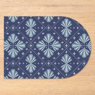 Invitations En Acrylique Motif de formes géométriques bleues