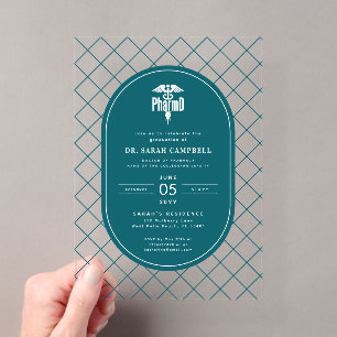 Invitations En Acrylique Motif de vérification de la remise des diplômes de