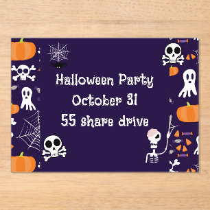 Invitations En Acrylique Motif d'Halloween amusant